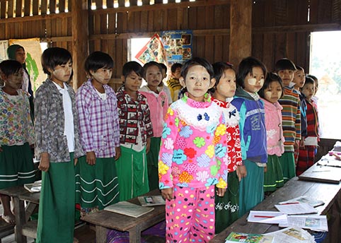 School children in Myanma