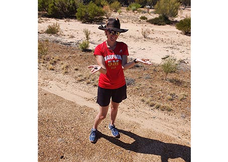 Amanda releasing beetles